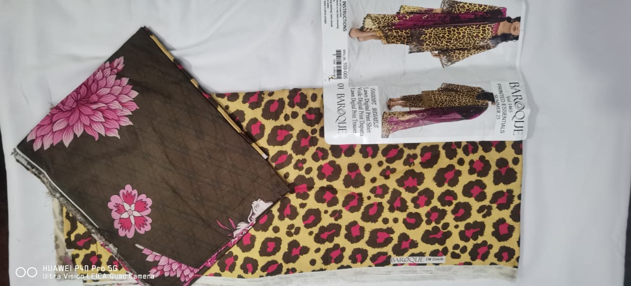 Lara Studio Baroque Vol-1465 Printed Essentials | Summer 25 3-Piece Lawn Suit – Digital Print Shirt, Voile Dupatta & Lawn Trouser